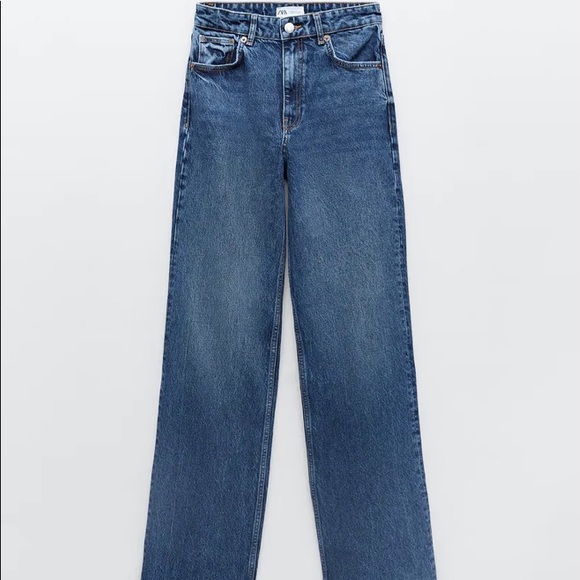 ZARA WIDE LEG HIGH WAIST JEANS - Picture 4 of 9